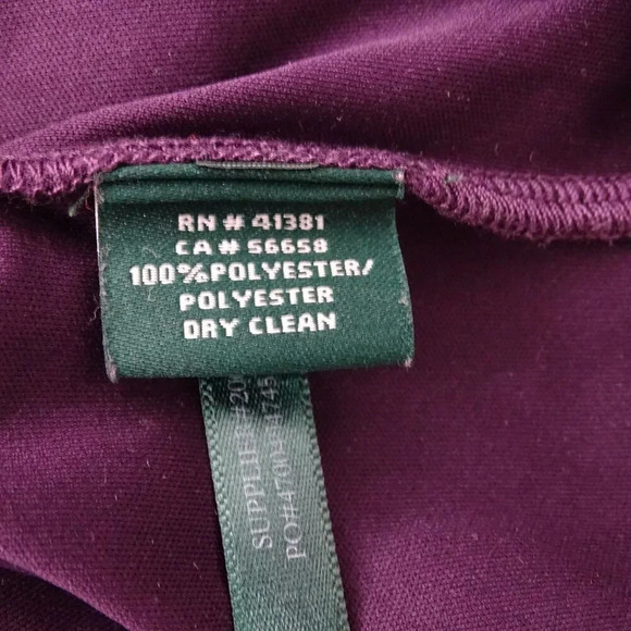 Lauren Ralph Lauren Purple Slip Dress Women Size L Sleeveless Adjustable Straps - Picture 6 of 6